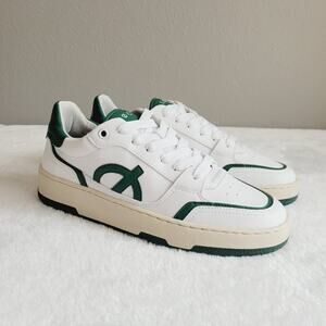 LOCI Bio Leather Neo Low Top Classic Casual Sneakers Size 7 White, Green, Cream
